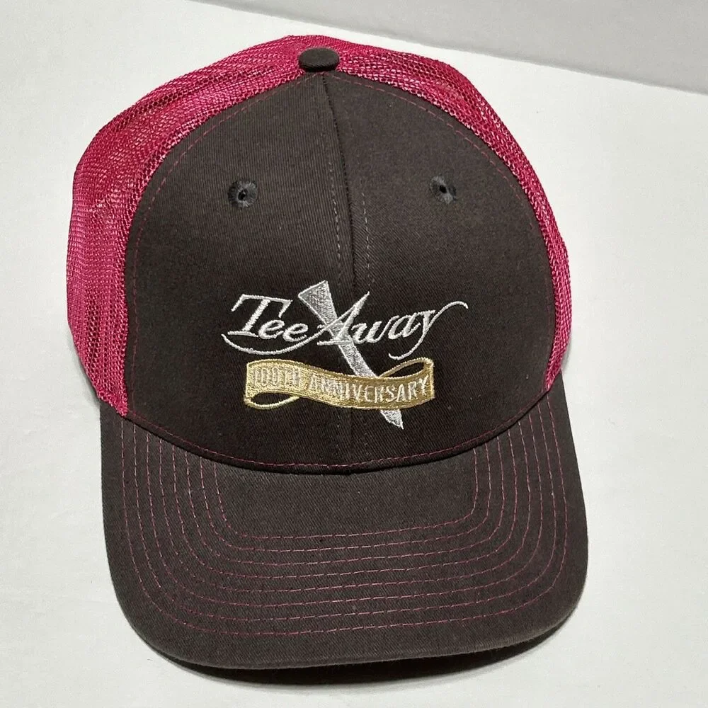 Tee Away 100th Anniversary Womens Pink Hat Snapback Adjustable Ball Cap Baseball